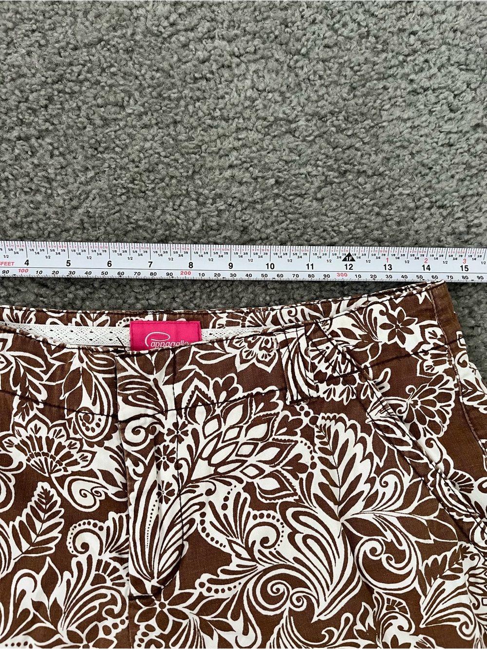 Cappagallo Brown & White Floral Print Capris - Picture 3 of 8